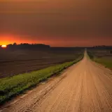 Landscape nature sunset road field grass Nebraska United States