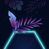 Neon Tropical Leaves Phone Wallpapers Free Background, Neon Wallpaper, Neon Tropical, Tropical Theme Backgrounds Image for Free Download