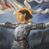 Wallpapers girl, sword, armor, banner, Joan of arc image for desktop