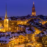Image Bern Switzerland Winter Night Street lights Cities Houses