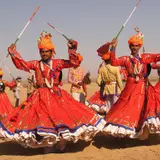 Dancing, Desert Festival Jaisalmer, Rajasthan, India.